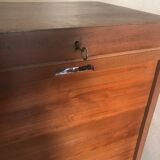 Vintage mid century wooden curtain binder cabinet