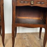 Pair of antique wooden bedside tables