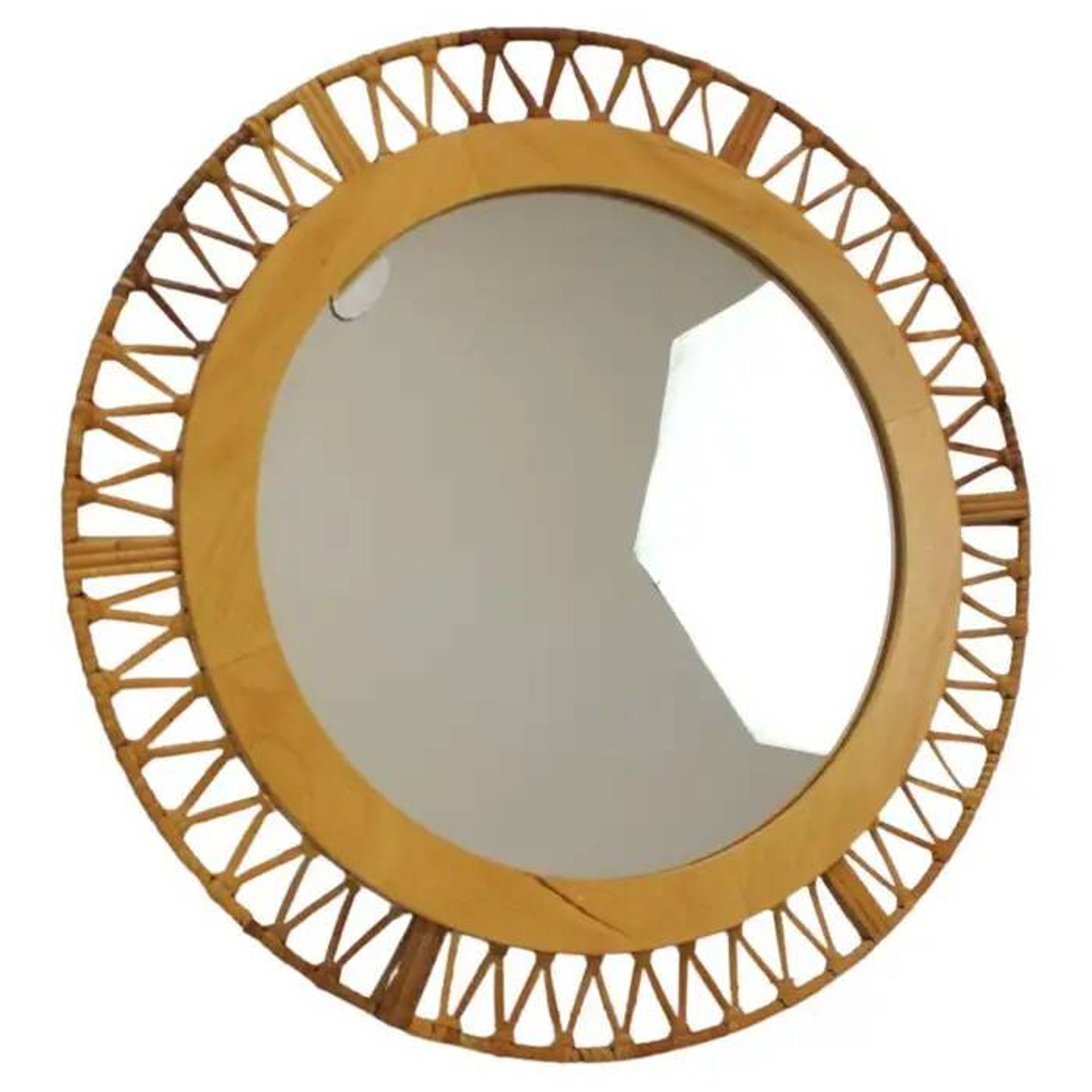 1960s Bamboo Mirror by Fmportglas, Germany