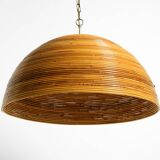 Italian 1970s bamboo ceiling pendant lamp | Ø 72 cm | Vivai del Sud
