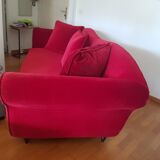 Red velvet sofa