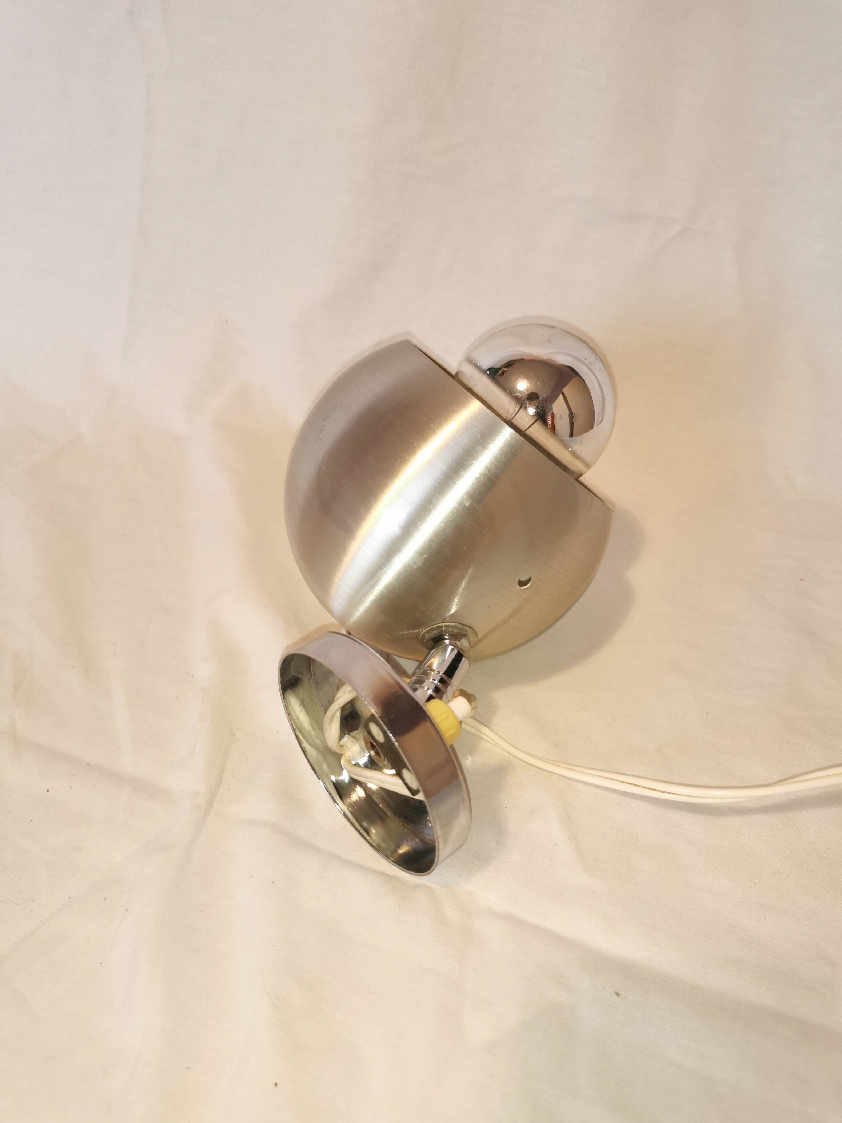Lampe spot Eyeball aluminium brossé, 1970