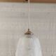Suspension style Art Nouveau glass globe with screen-printed floral pattern.