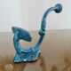 Pair of hooks in blue enamelled cast iron, art deco 30s 40s