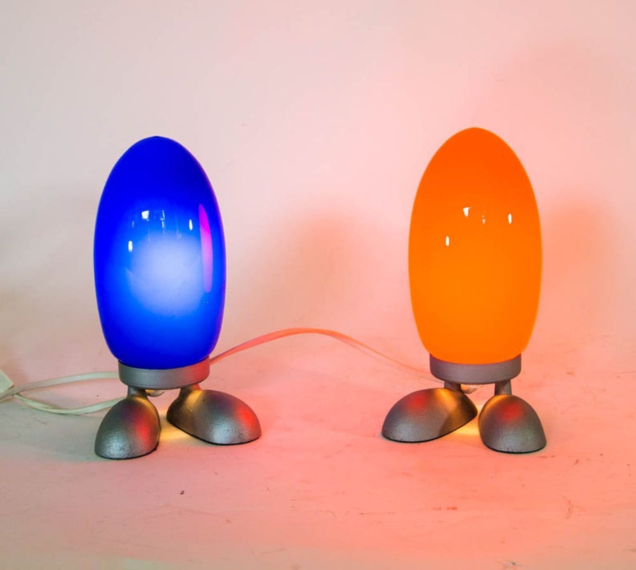 Set of 3 lamps egg red white and blue Ikea 80s