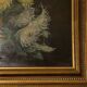Tableau bouquet de fleurs huile à décor de chrysanthèmes signé  A.Plessy