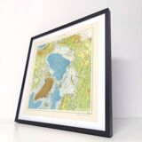 North Pole Arctic Ocean Greenland Iceland vintage map from 1950