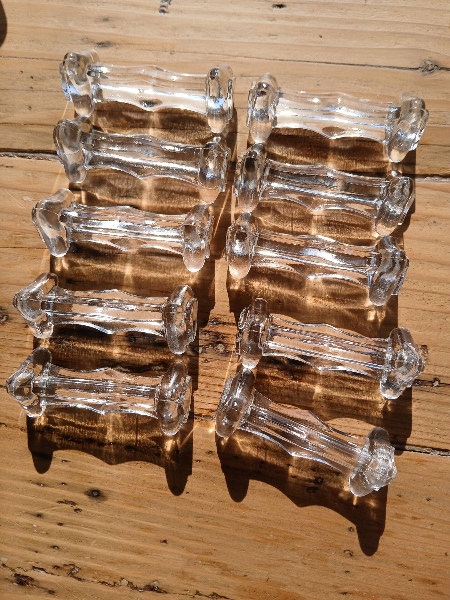 Set of 10 glass knife rests