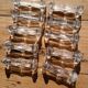 Set of 10 glass knife rests