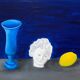 Blue oil painting still life