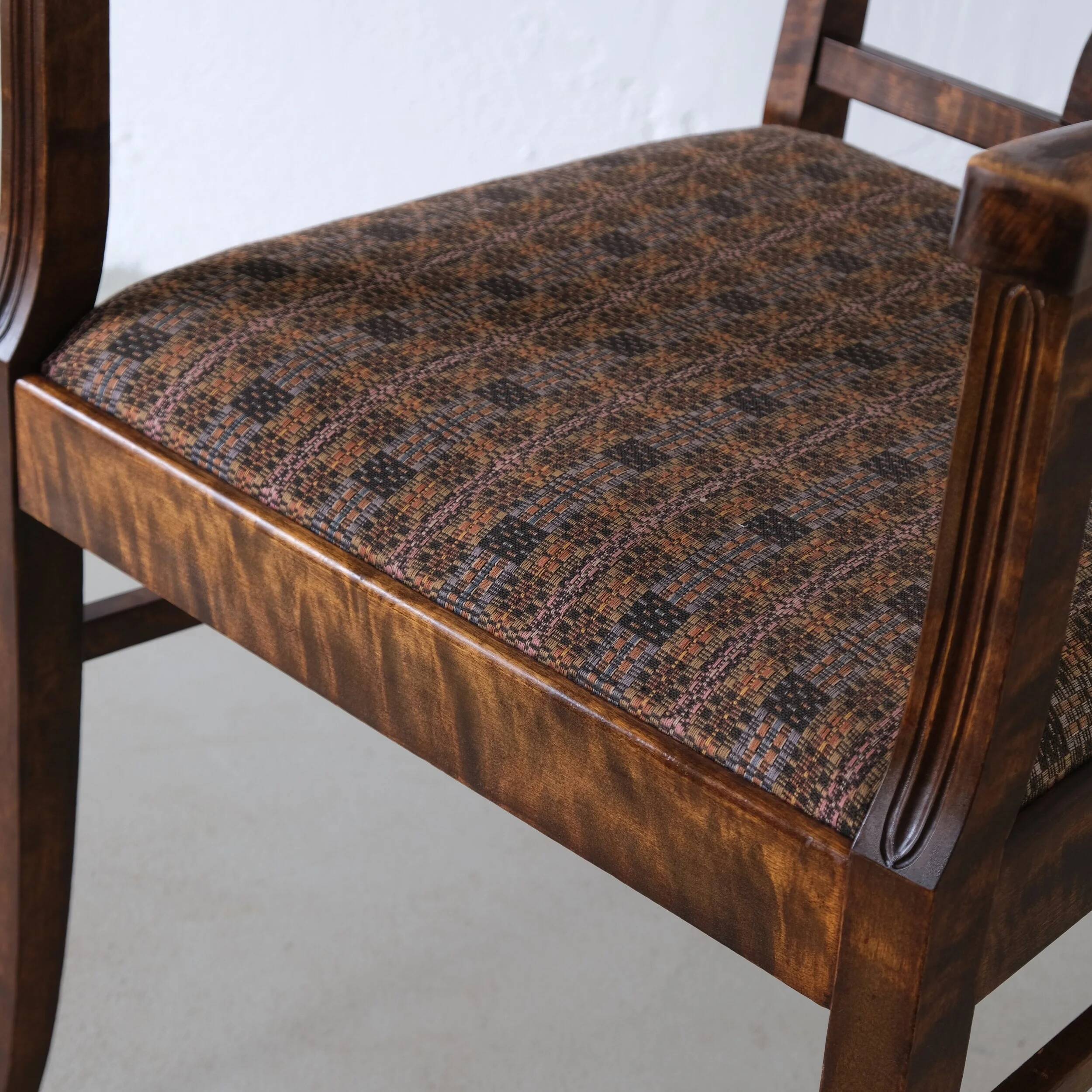 Biedermeier satin birch armchairs | Sweden | set of 2