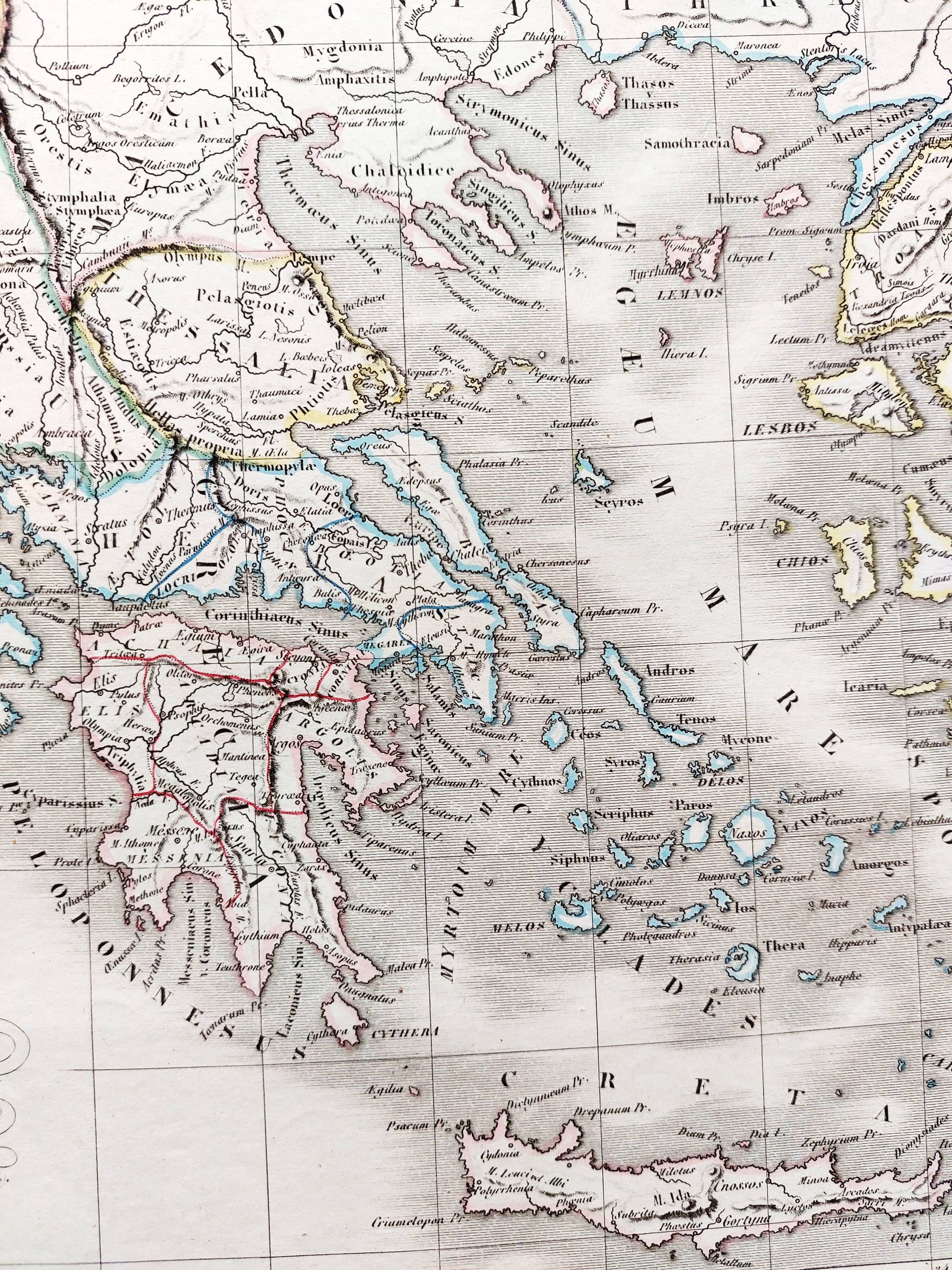 Ancient Map of Ancient Greece - 1836