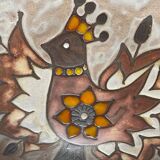 JG Picard Vallauris vintage enamelled ceramic dish from the 60s
