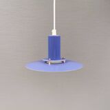 A blue minimalist hanging lamp from Lyfa Denmark 1980s.