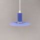 A blue minimalist hanging lamp from Lyfa Denmark 1980s.