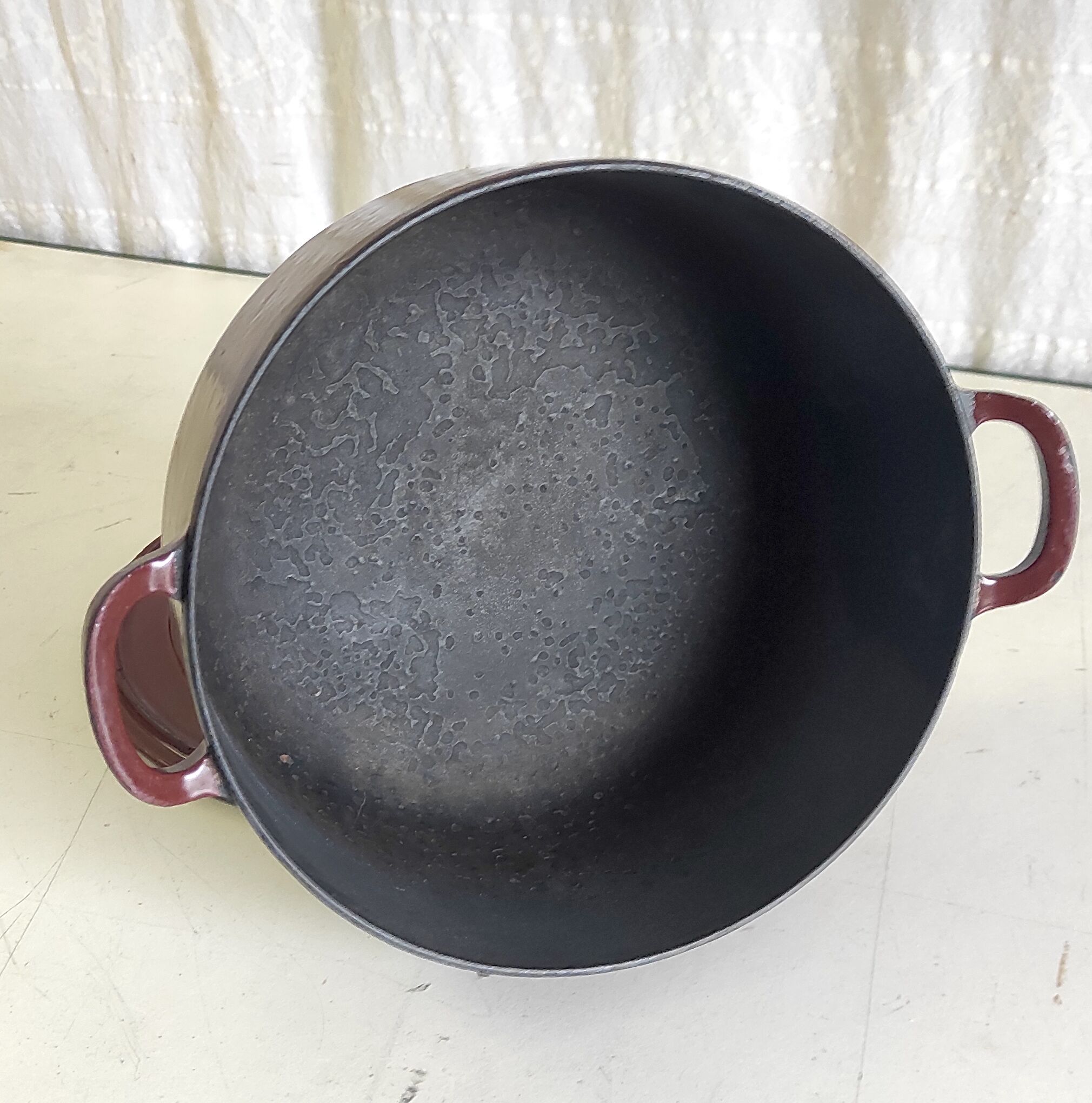 Enamelled cast iron casserole by Godin model n°9p – 40s/50s