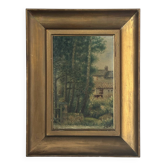 Peinture ancienne encadrée - signée R Guillet - 1948