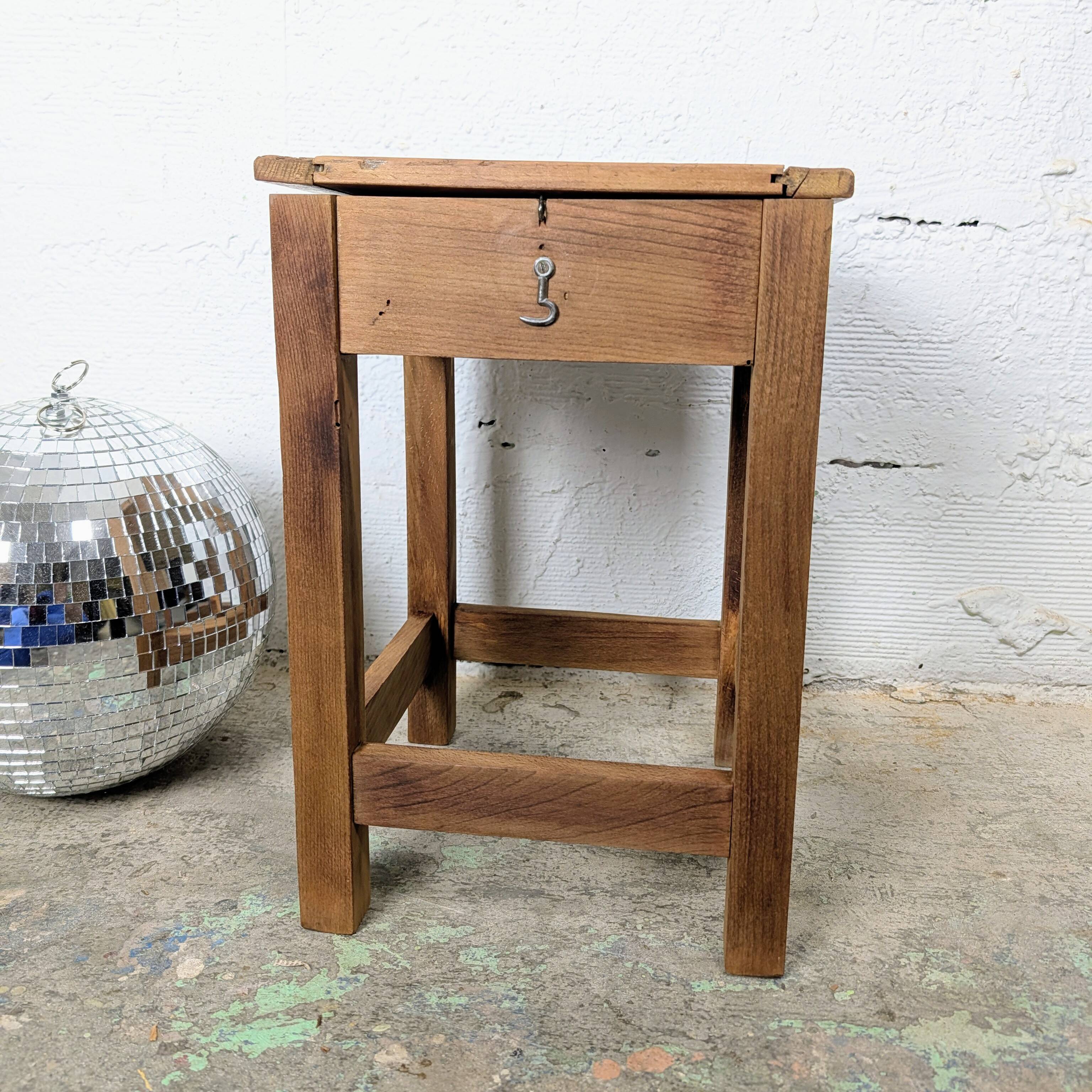 Wooden shoeshiner stool