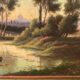 Landscape painting of Tuscany Italy