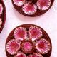 Service oyster plates and presentation dish Vallauris signed Marius Giuge vintage pink