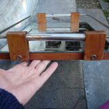 Wooden serving tray and mirror