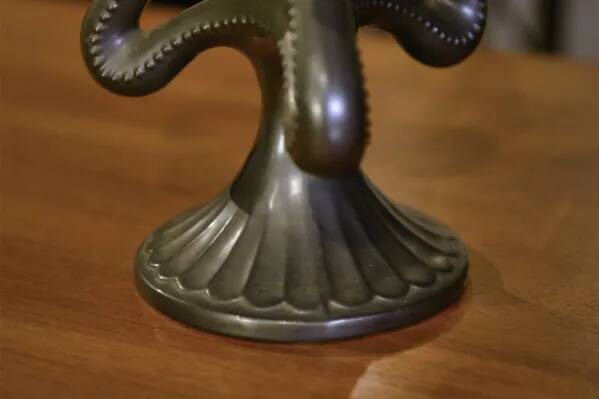 Pair of ceramic candlesticks, Sars-Poteries, 1950s