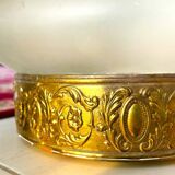 Ornate glass and brass wall or ceiling lamp