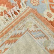 4x6 Oushak Light Blue & Beige Vintage Rug, 127x197Cm