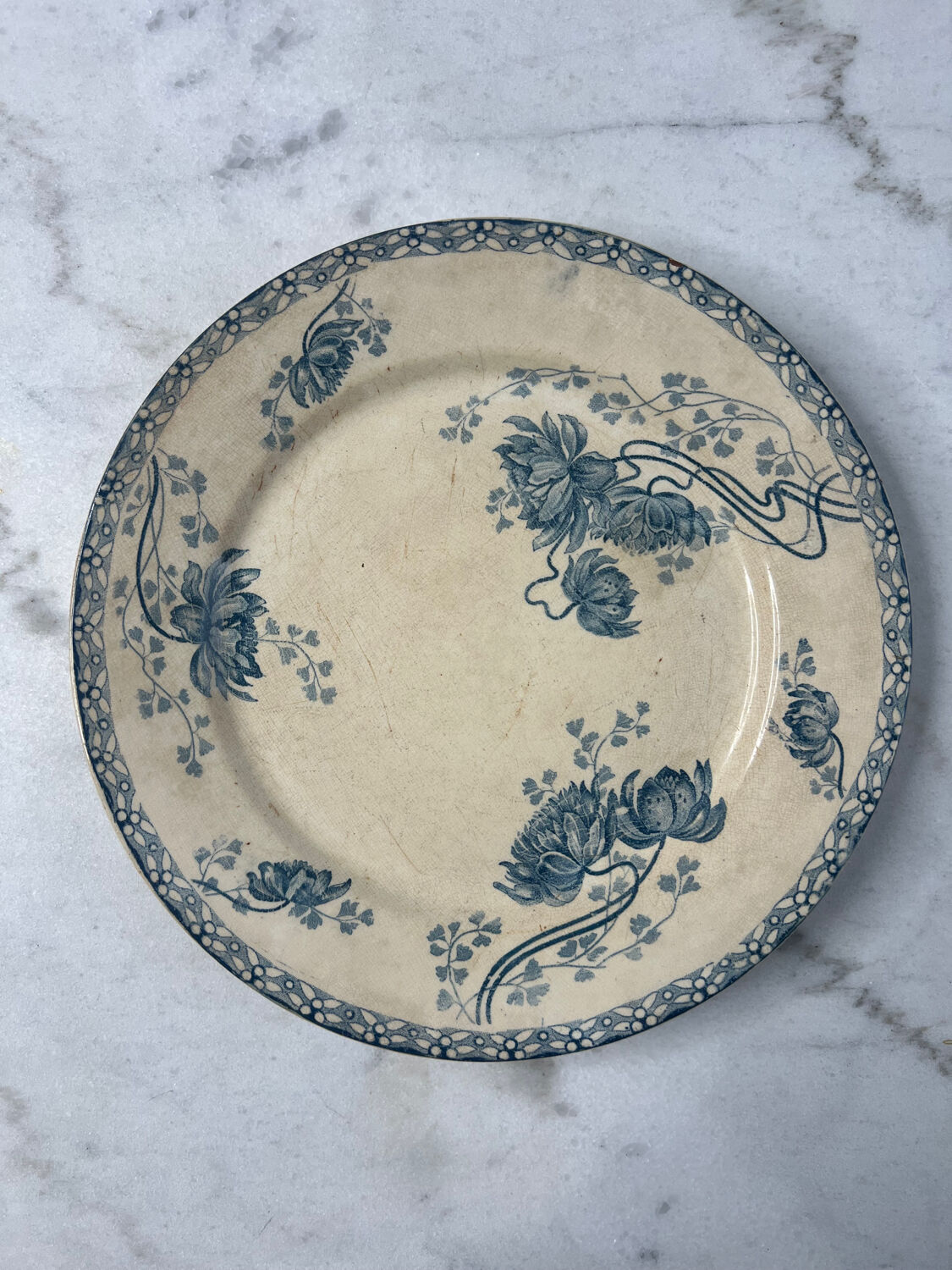 Plate dish iron earth Royat Sarreguemines