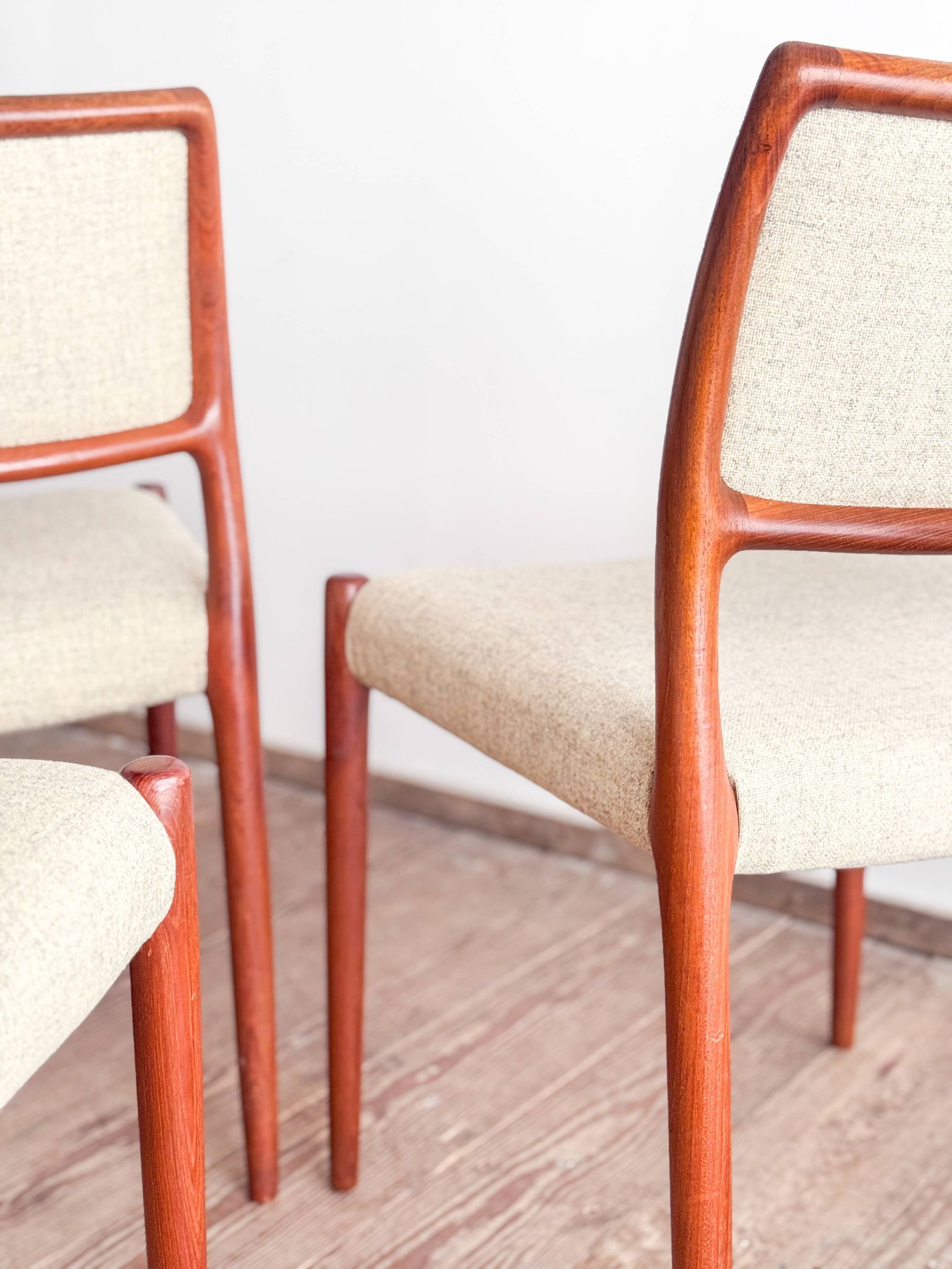 Set of 6 chairs #80 in teak by Niels O. Møller, JL Moller, Mid Century
