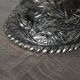 Antique glass and silver-plated metal bowl/candle holder