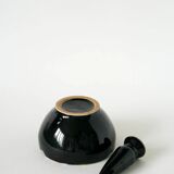 Large ceramic mortar, black & multicoloured, 1960