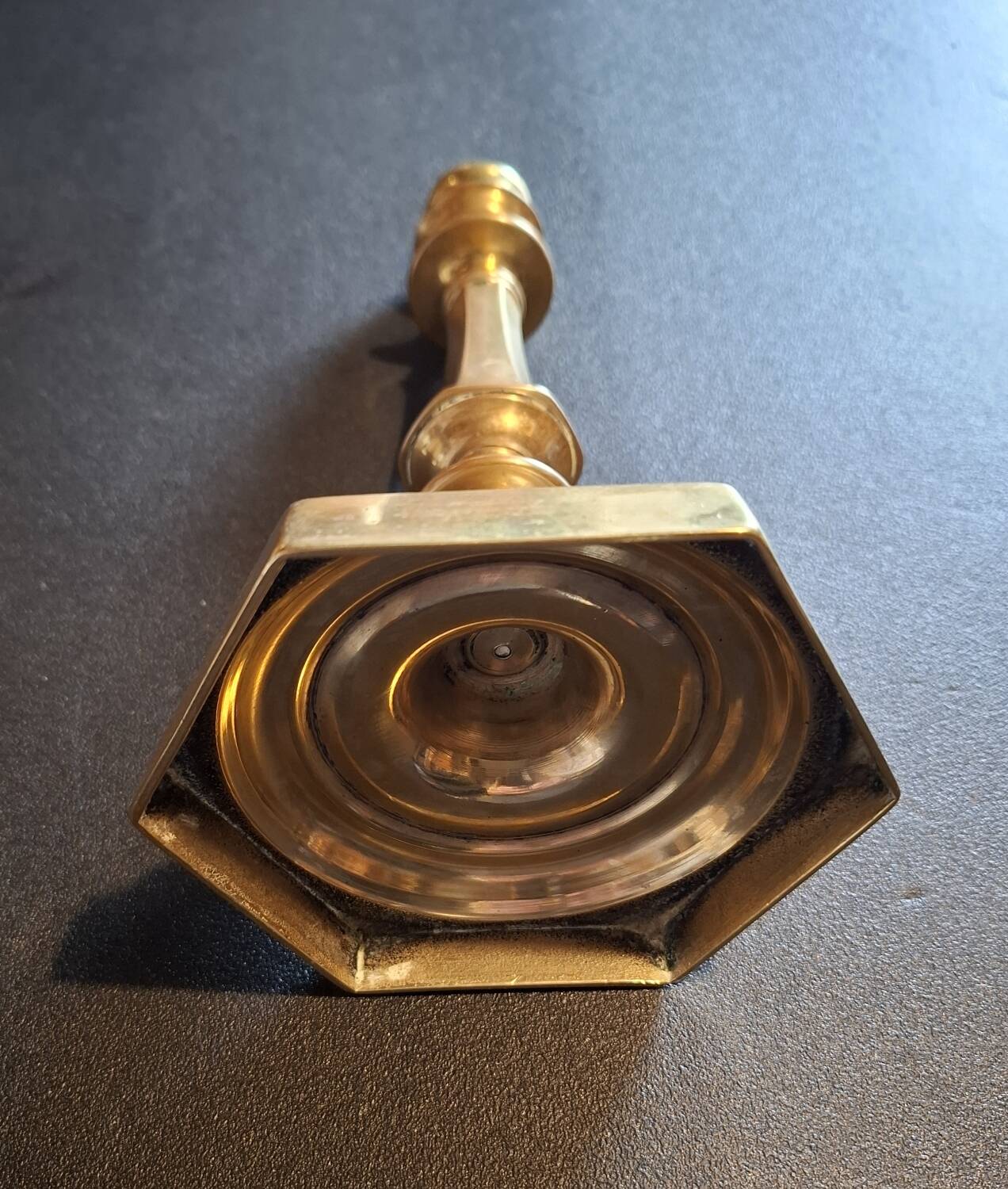 Solid bronze candlestick