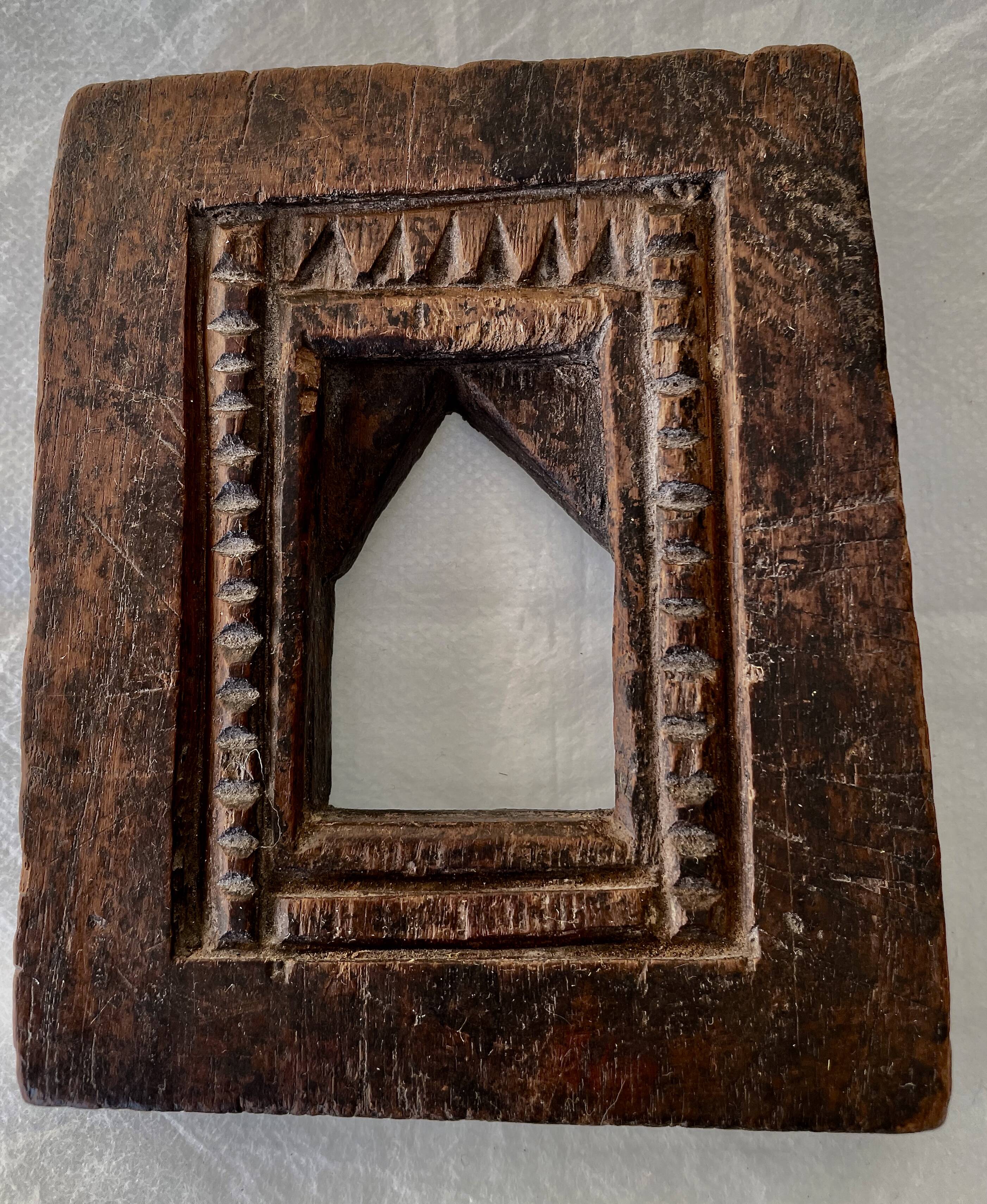 Two small old Indian frames carved wood