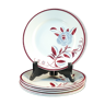 6 assiettes plates k et g luneville décor floral art deco modele rosie