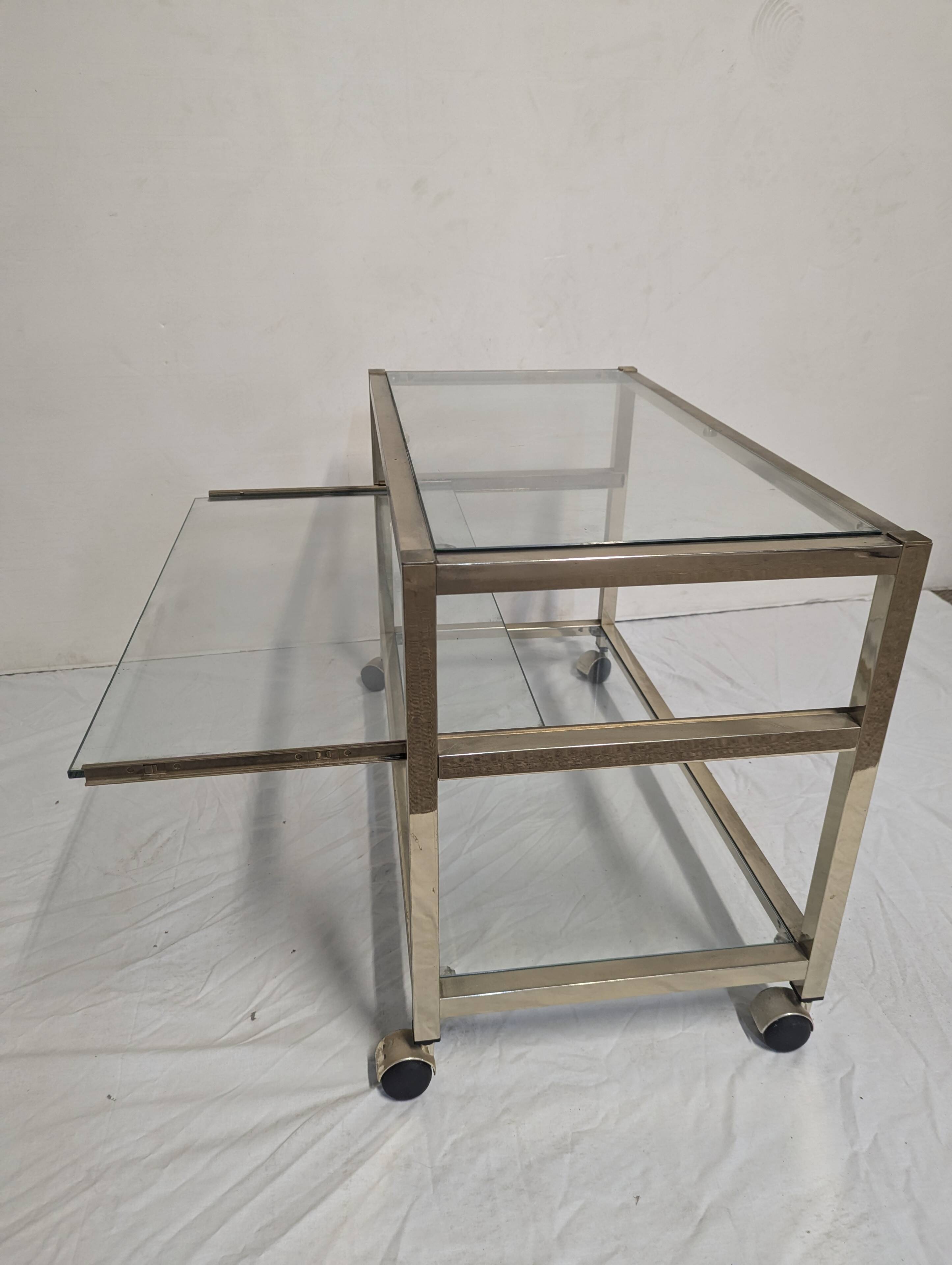 Brass coffee table bar cart