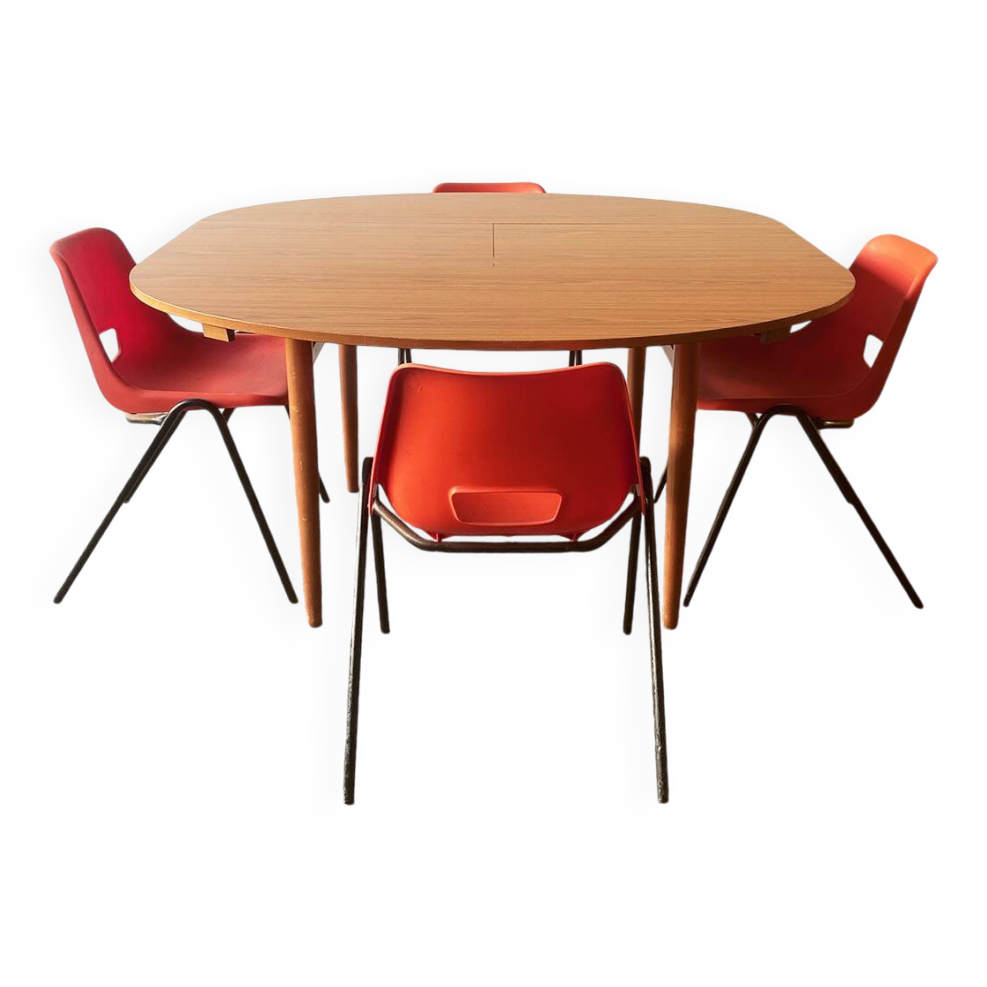 1960s Mid-Century modern dining set by Schreiber Furniture and AB tubular Products