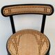 Pair of high canne stools or black curved wooden bar chairs, 1970
