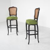 2 Louis XV style bar stools, Belgium