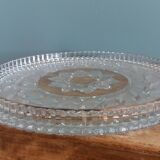 Pie dish, cut glass presentation plate by Walther Glass.
