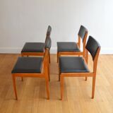 Suite of 4 Scandinavian chairs vintage Teck 960s