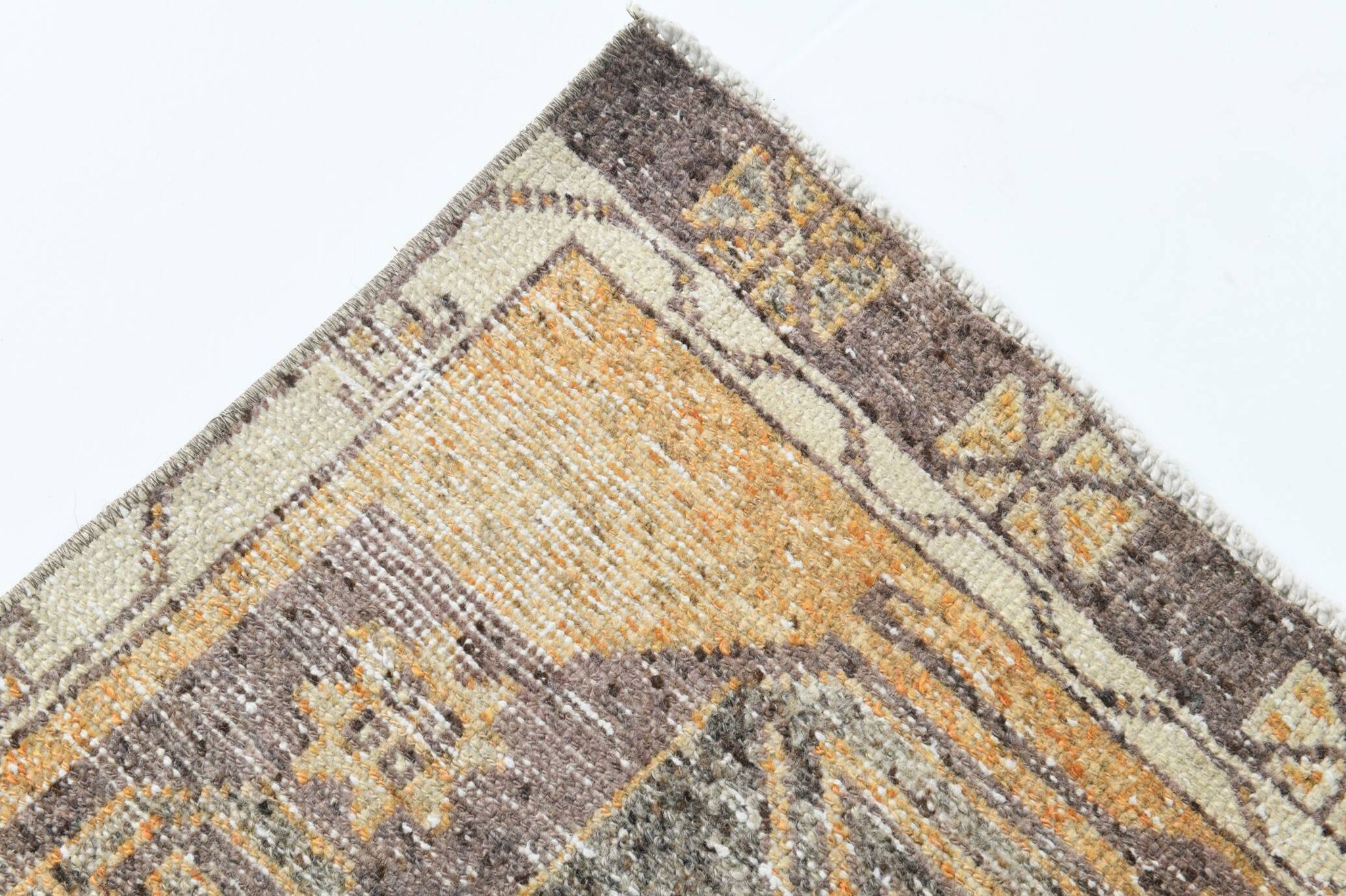 3x11 Mustard Brown Oriental Vintage Runner Rug, 85x329Cm