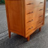 Vintage chest of drawers gilded oak 1950
