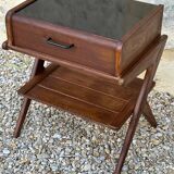 Vintage oak bedside table, 50s and 60s design