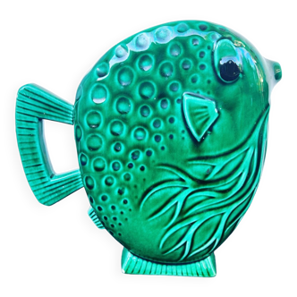 Ceramic puffer fish carafe