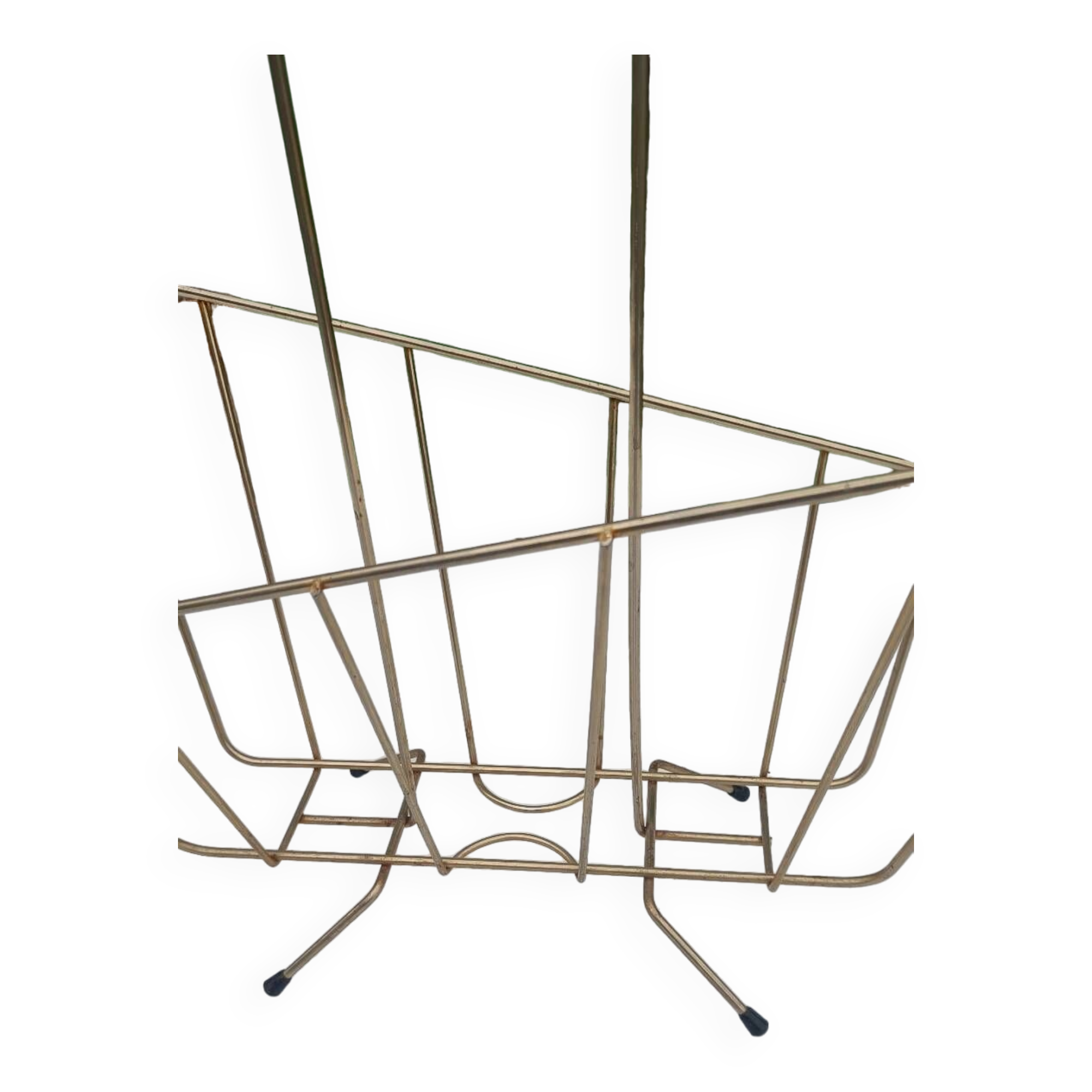Vintage magazine rack in golden brass