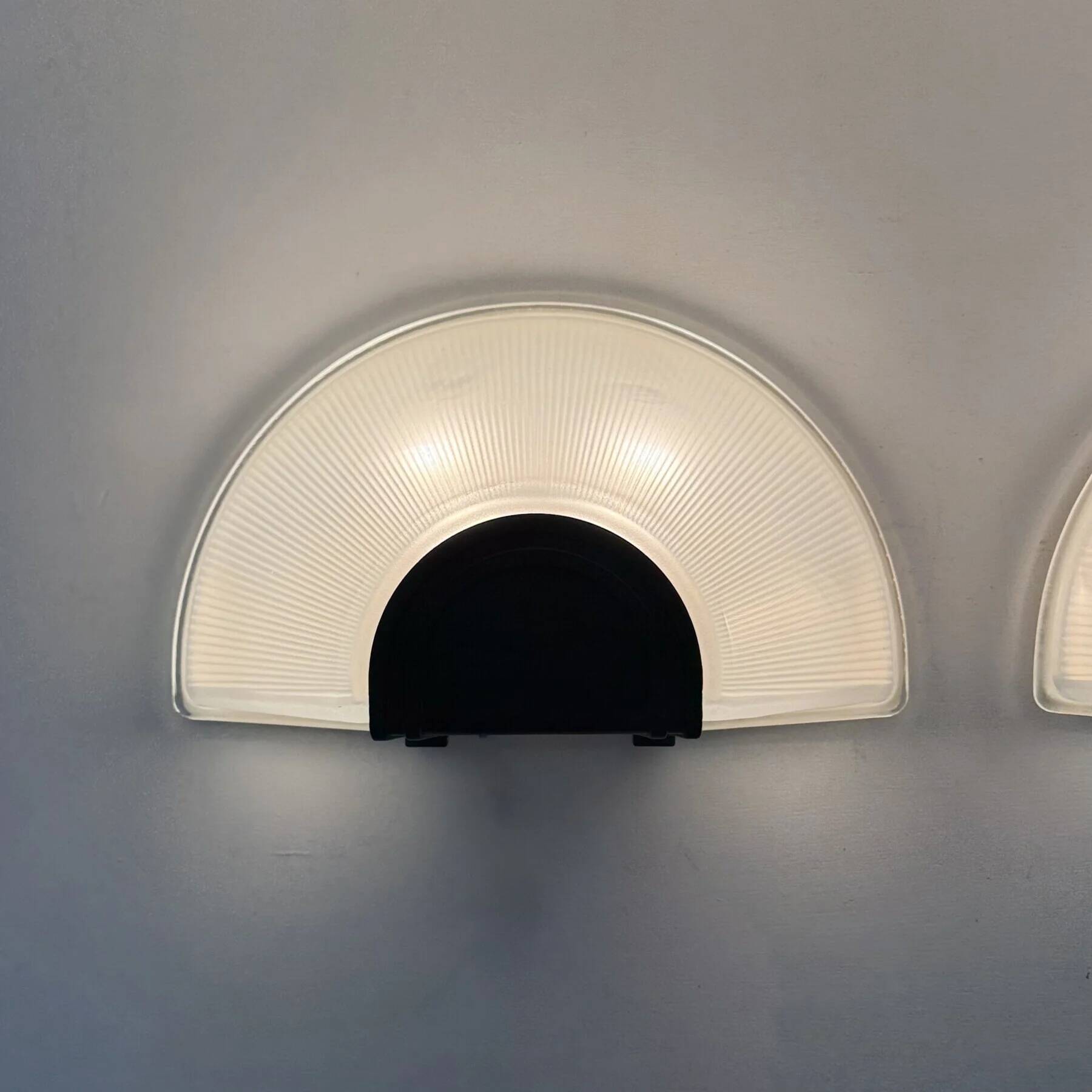 Set of 2 glass Prisma wall lamps MEGA, 1980s, Italy