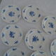 Set de 8 assiettes porcelaine de Limoges France décor fleurs bleues  diamètre 20 cm