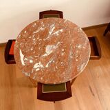 Louis XVI style pedestal table in mahogany and 20th century veneer