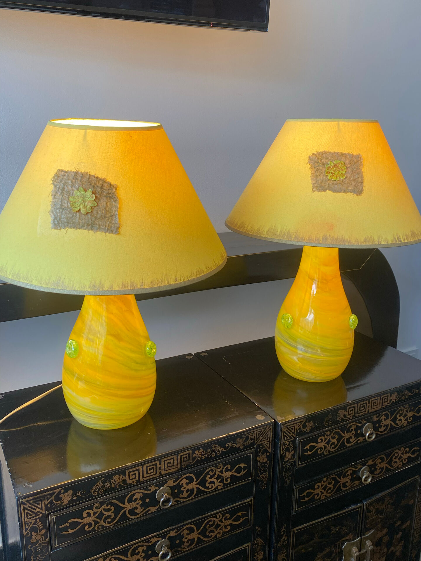 Lampes Murano en duo vintage années 90 / 2000